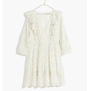Ruffled Pleat-Sleeve Mini Dress in Spring Fling